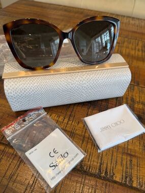 Jimmy Choo Tortoiseshell Cat Eye Sunglasses with decorations crystals
